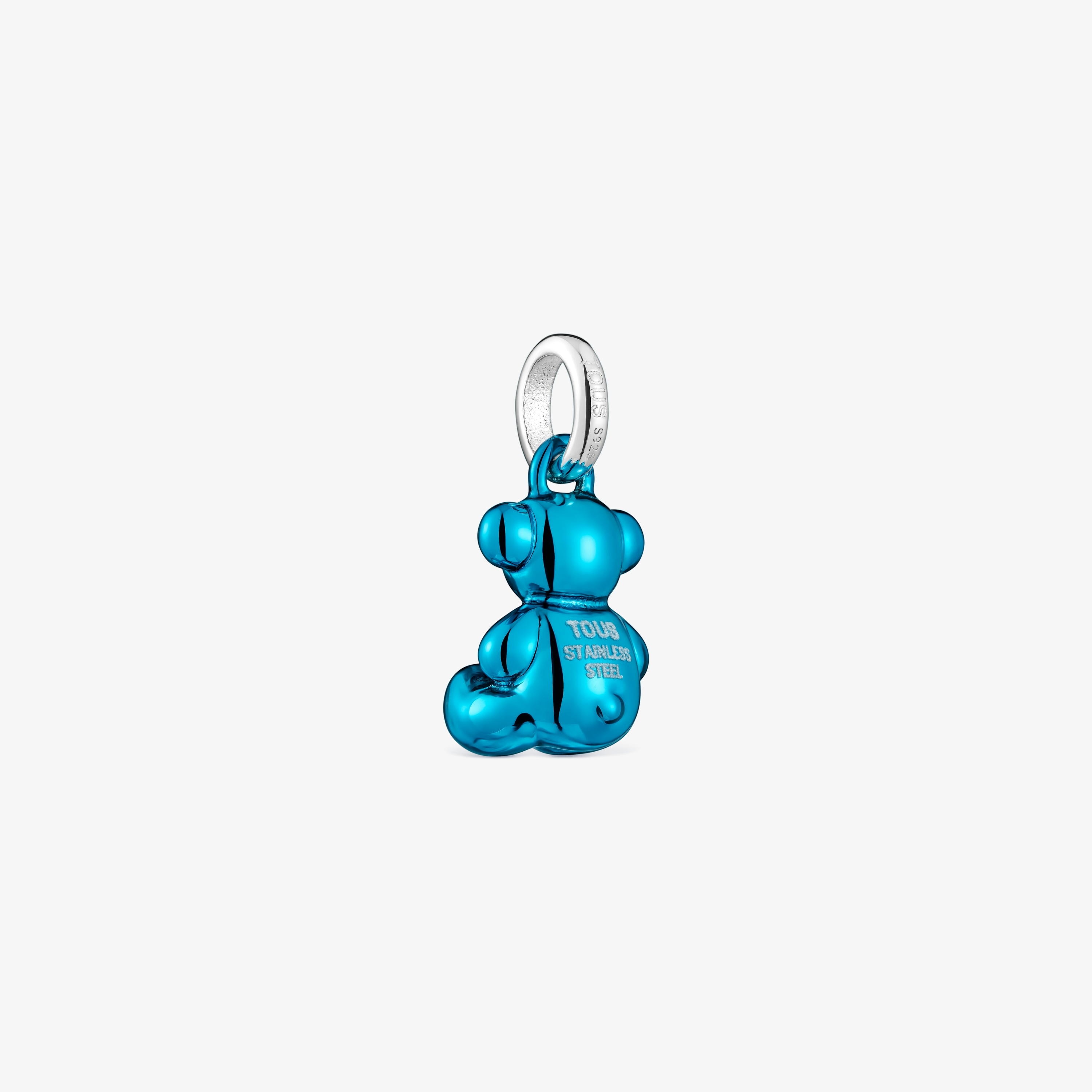 Small Bold Bear blue steel bear Pendant