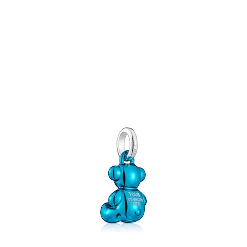 Small Bold Bear blue steel bear Pendant