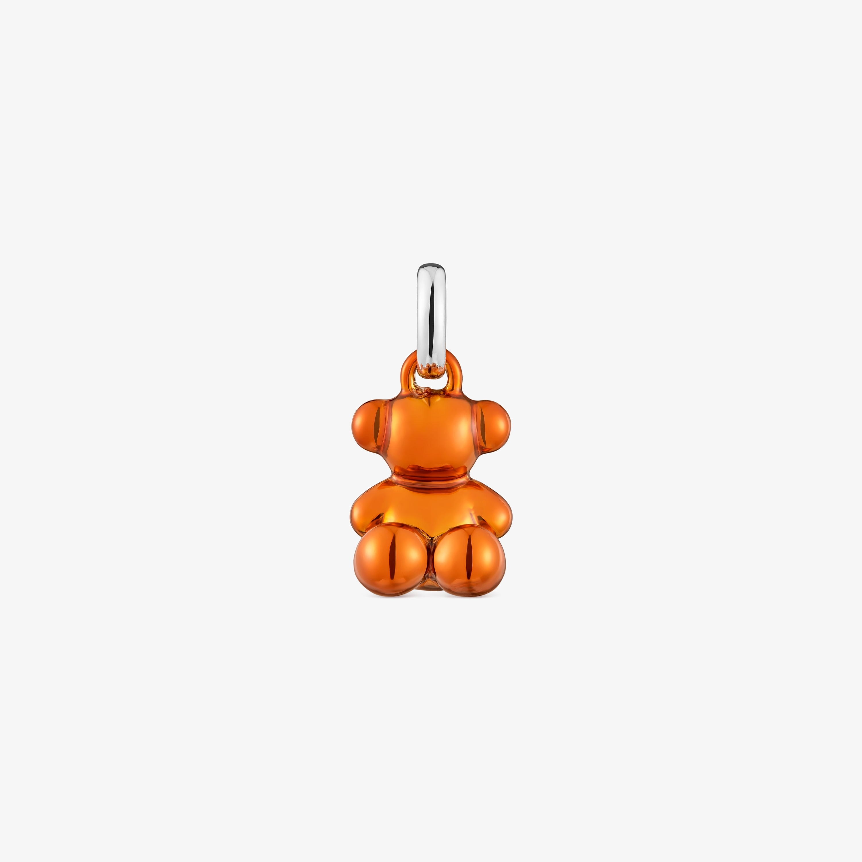 Small Bold Bear orange steel bear Pendant