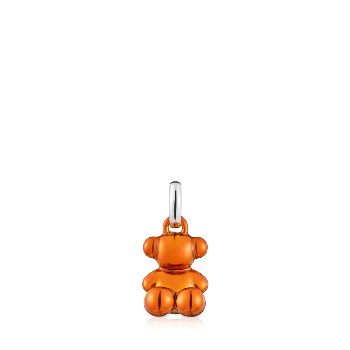 Small Bold Bear orange steel bear Pendant