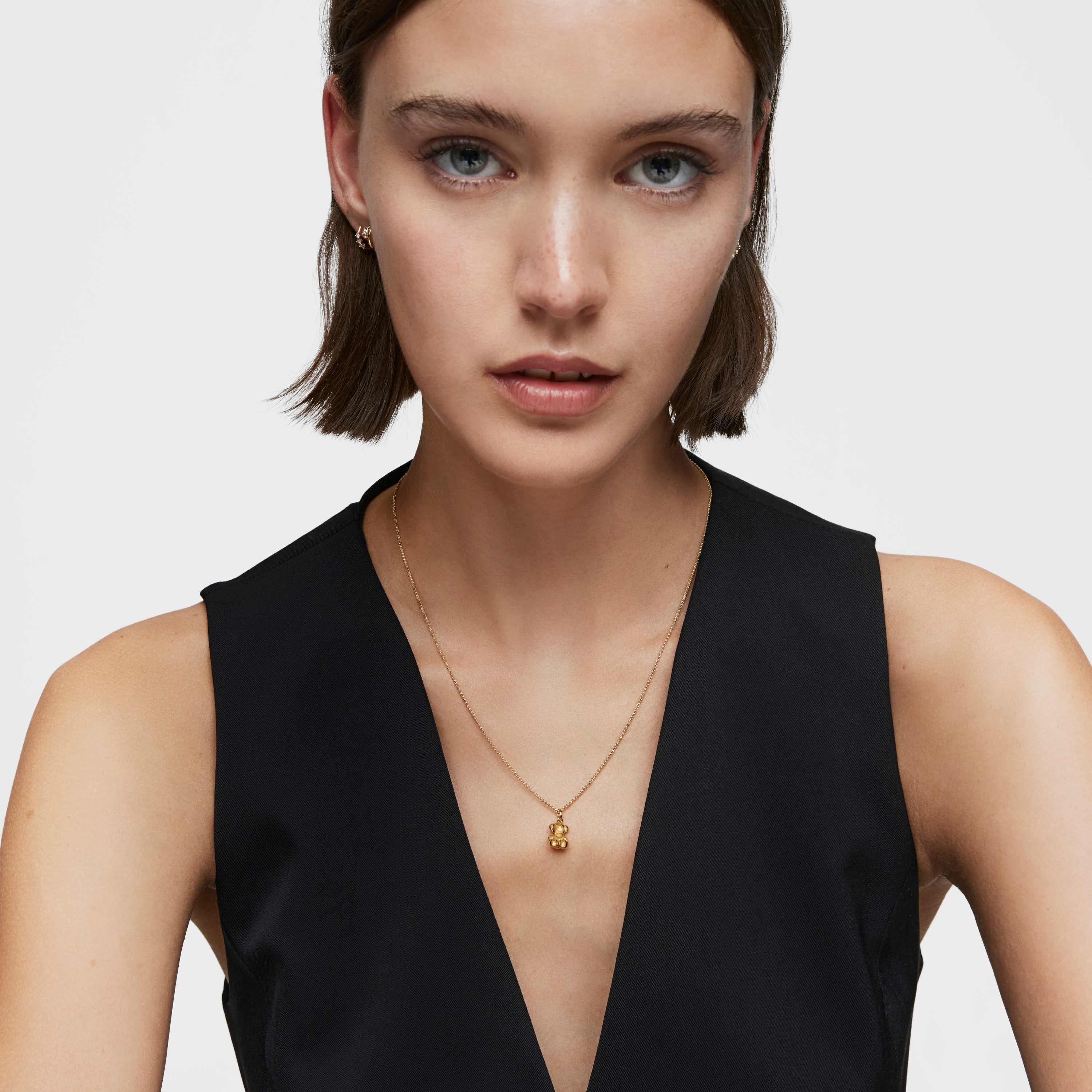 18K solid gold bear Pendant Bold Bear