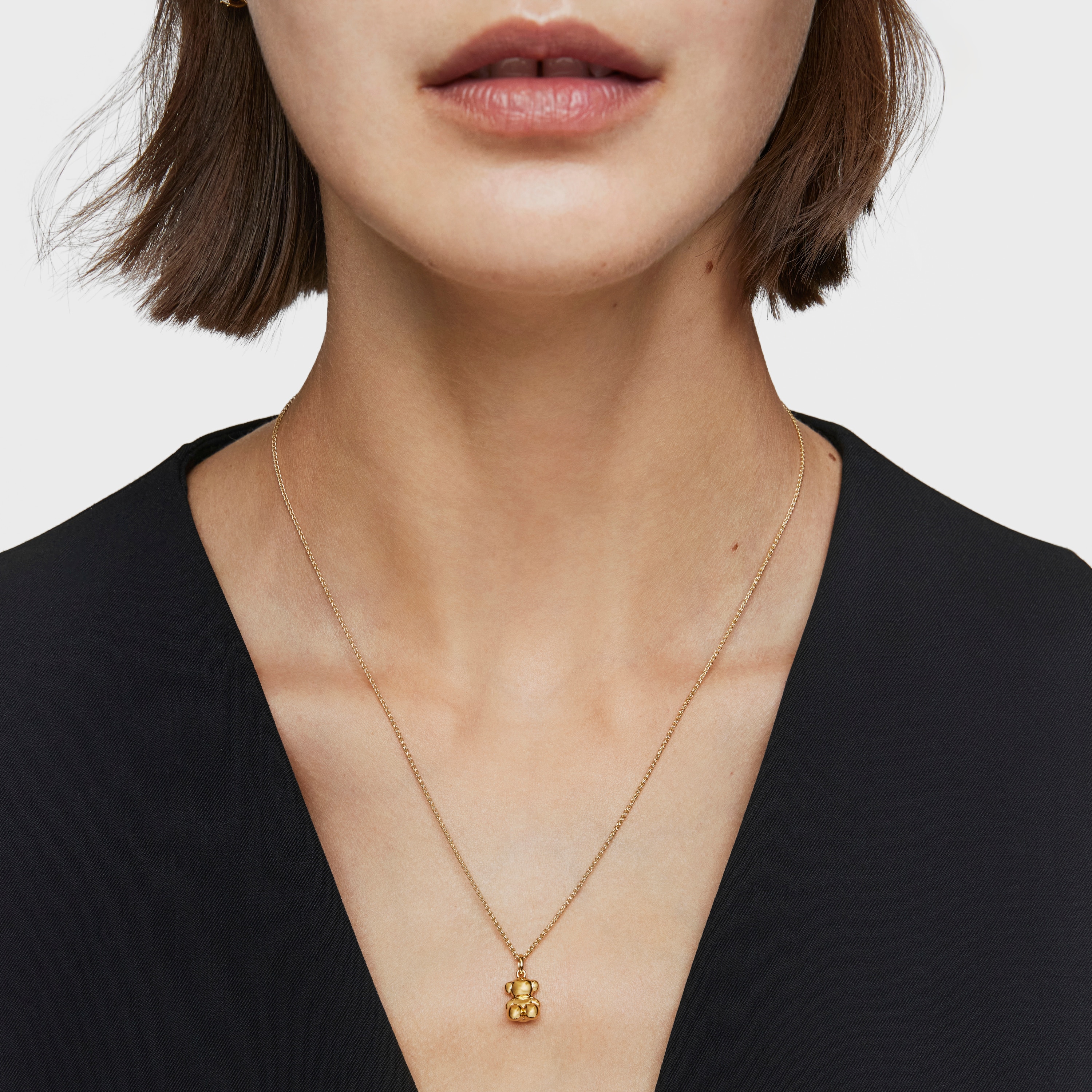 18K solid gold bear Pendant Bold Bear