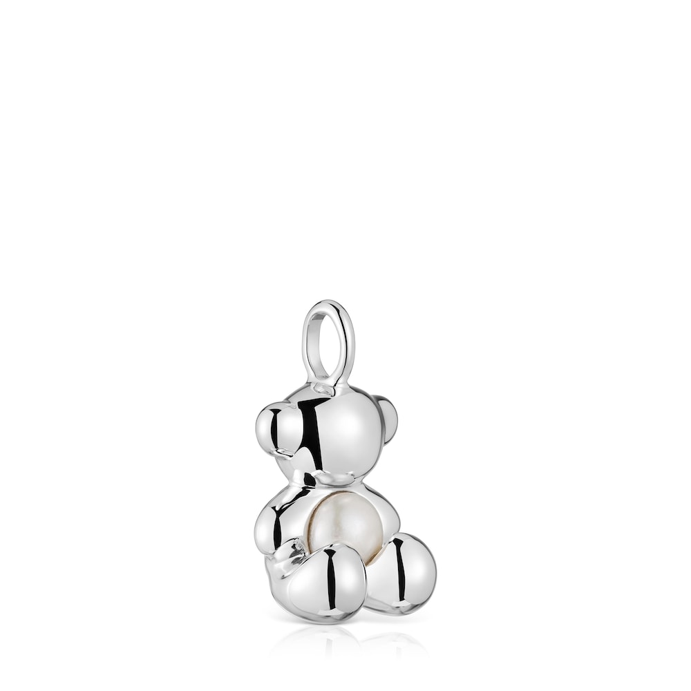 Medium bear Pendant in silver and pearl Bold Bear image number 1