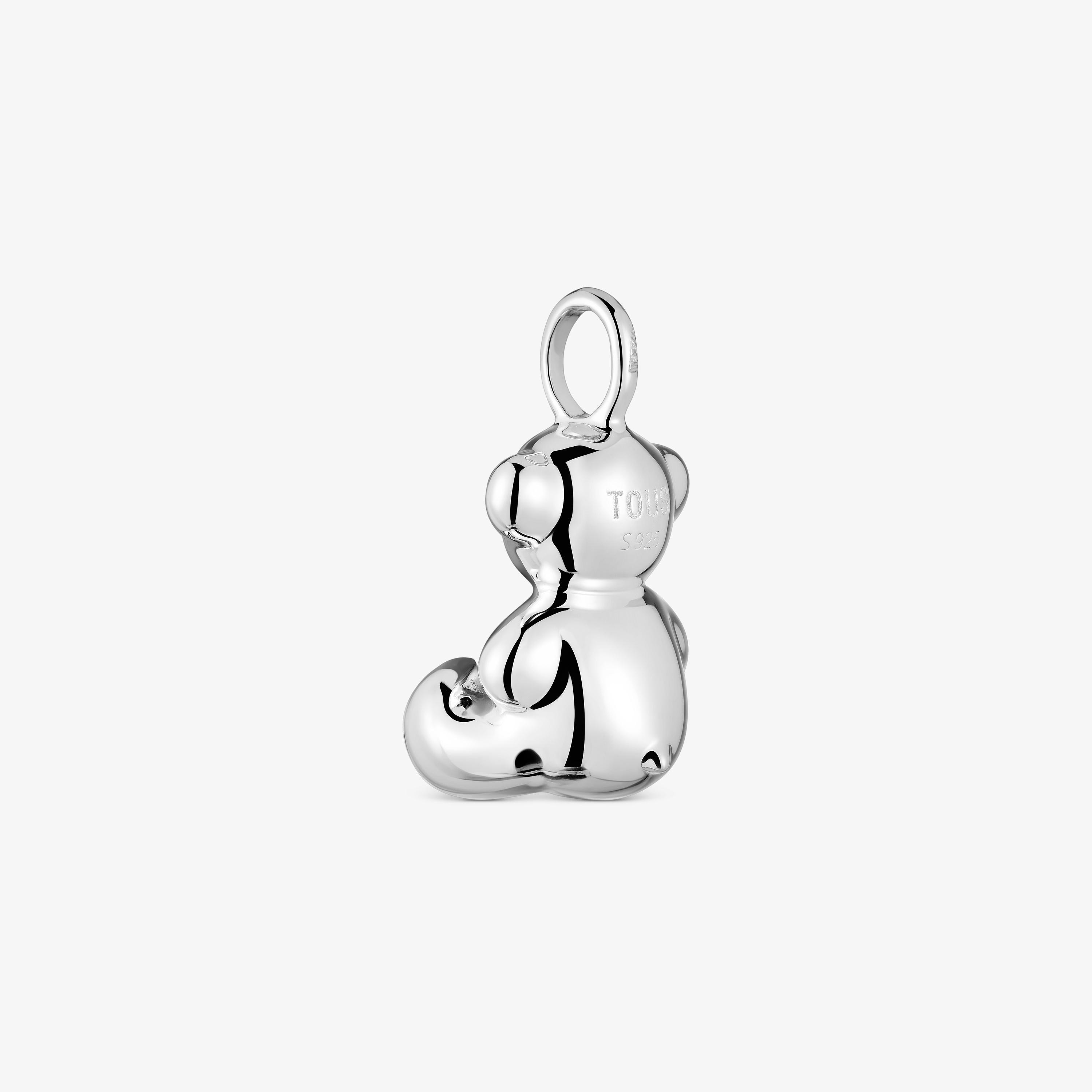 Medium bear Pendant in silver and pearl Bold Bear