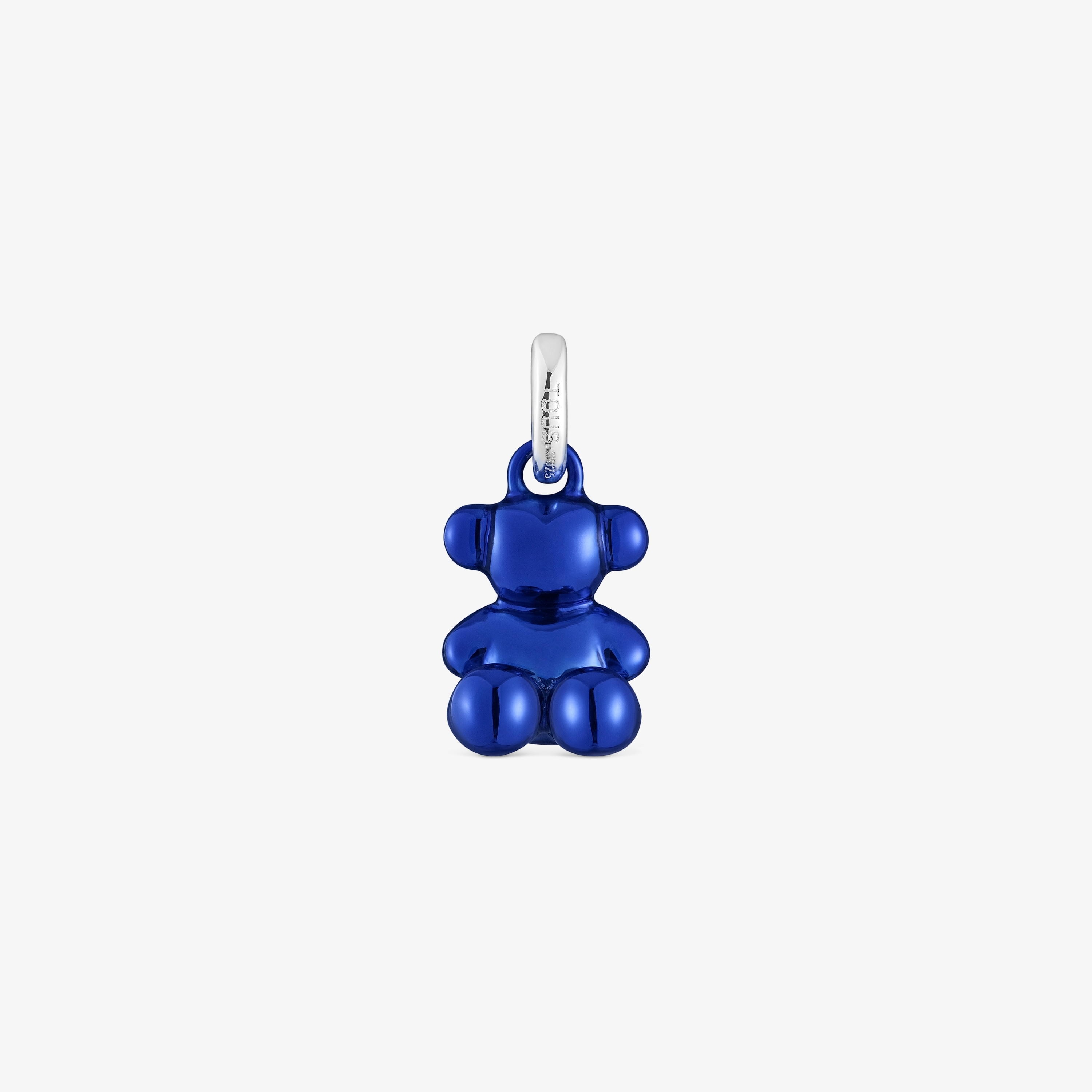 Small Bold Bear navy blue steel bear Pendant