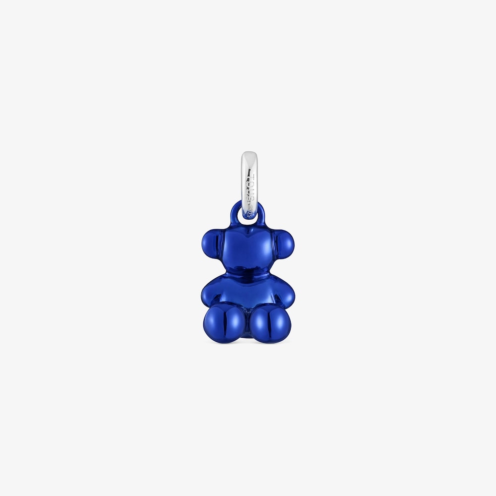 Small Bold Bear navy blue steel bear Pendant