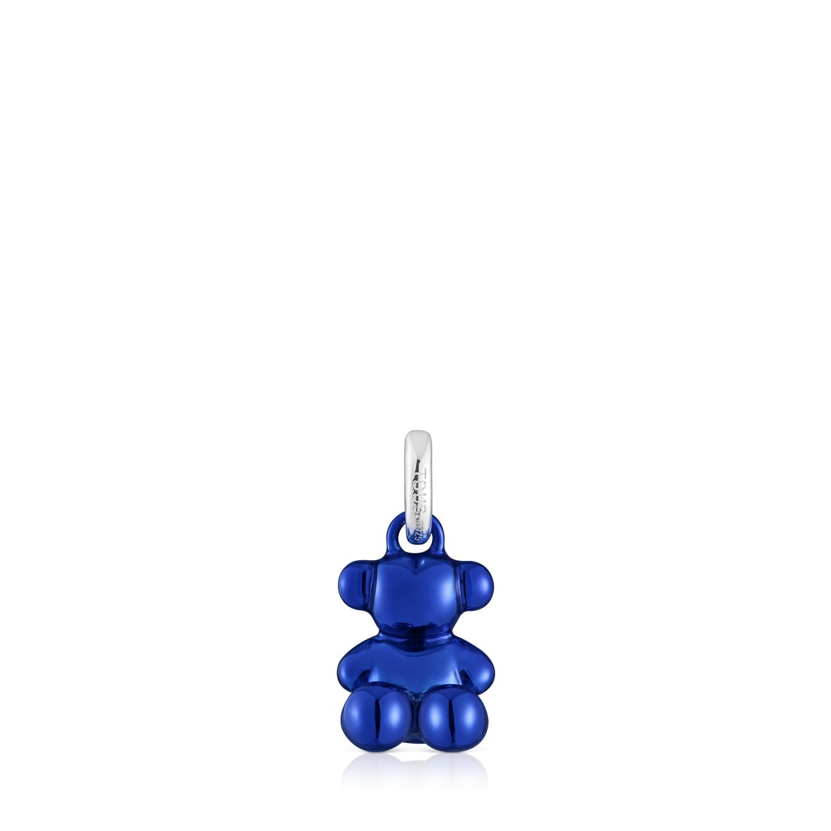 Small Bold Bear navy blue steel bear Pendant