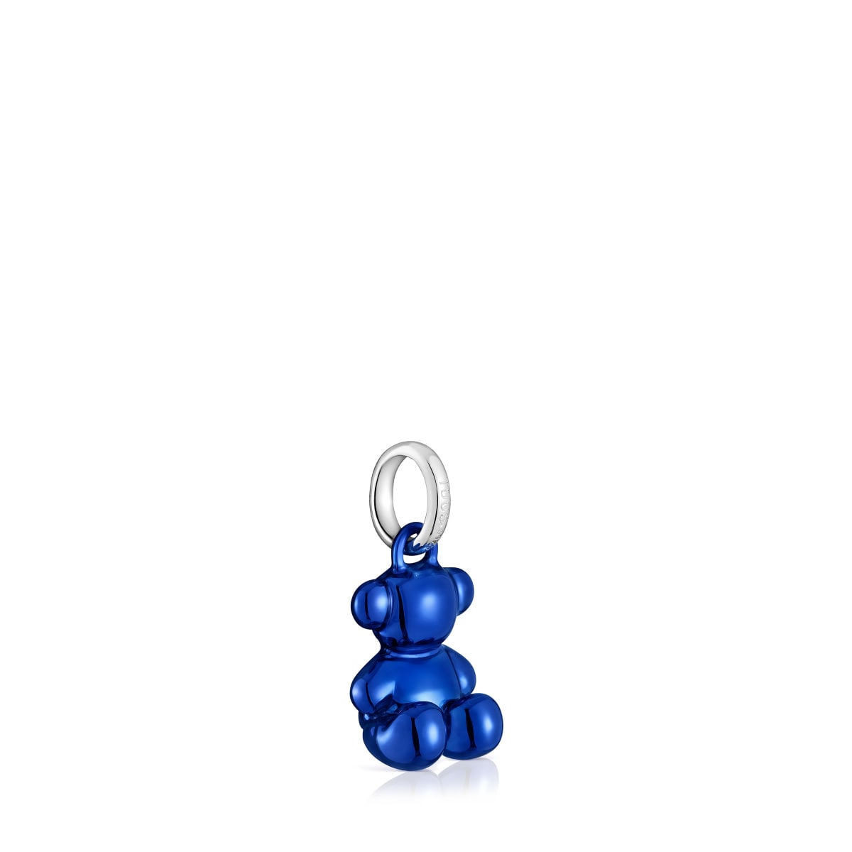Small Bold Bear navy blue steel bear Pendant