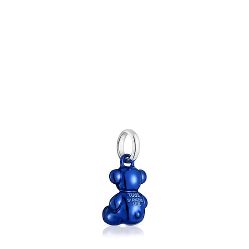 Small Bold Bear navy blue steel bear Pendant