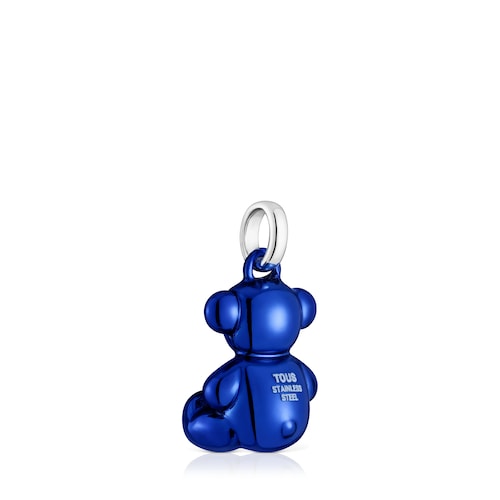 Medium Bold Bear blue steel bear Pendant