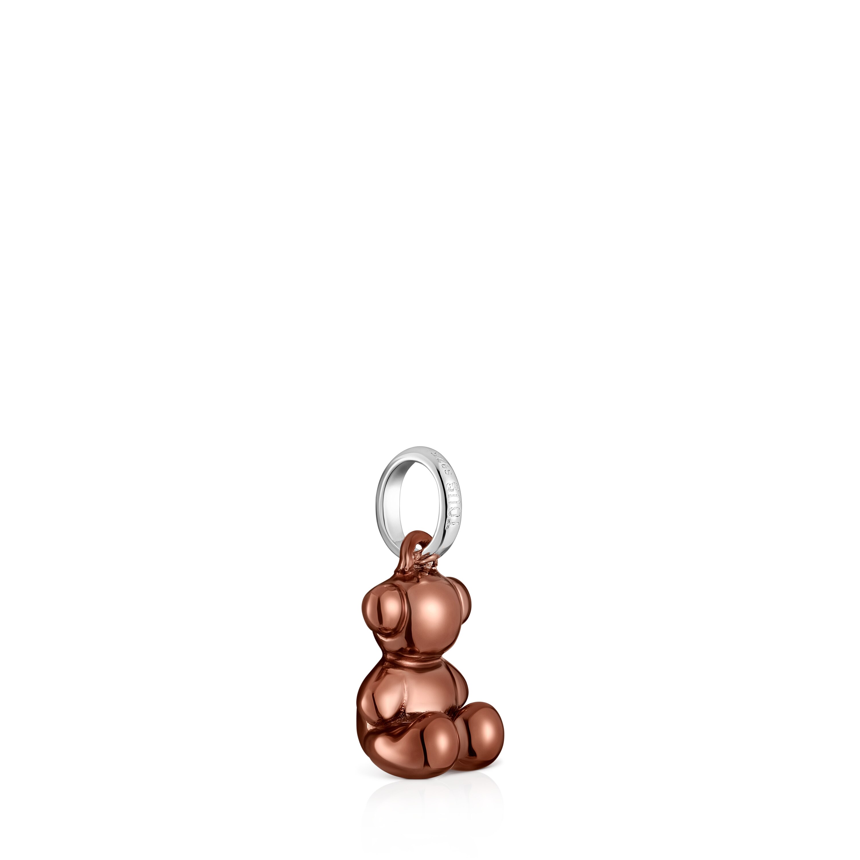 Small Bold Bear coppery-pink steel bear Pendant