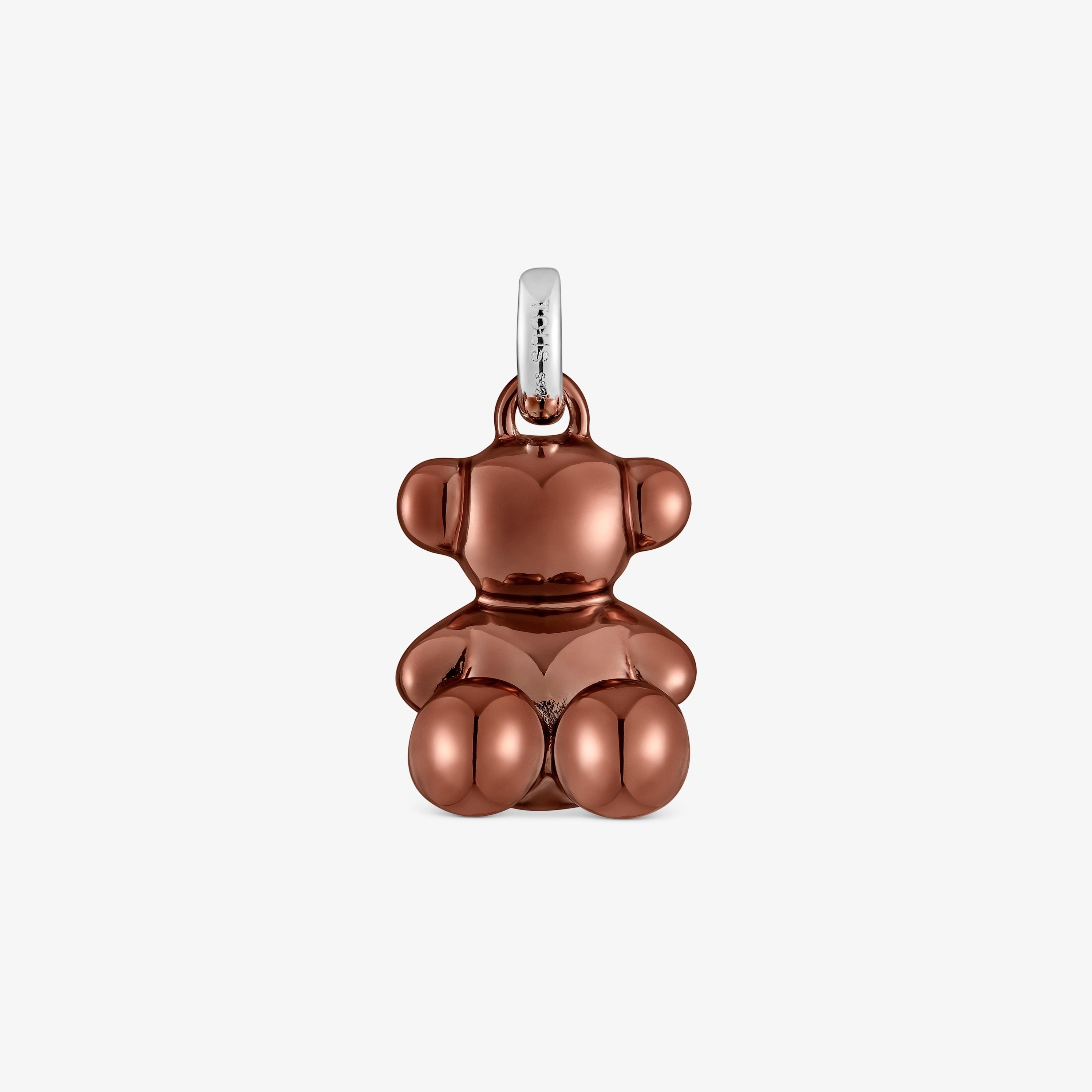 Medium Bold Bear coppery-pink steel bear Pendant