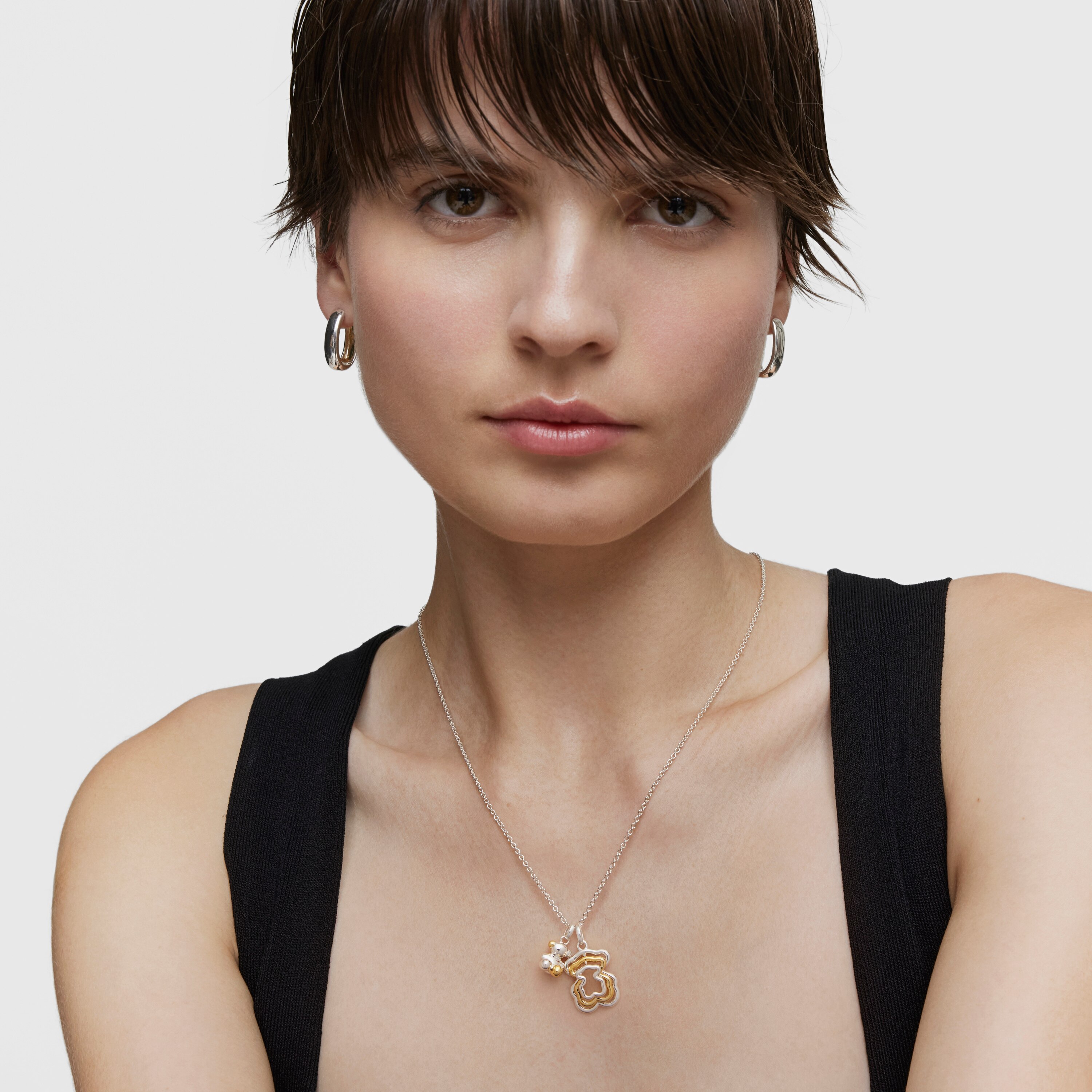 Small two-tone Bold Bear Pendant