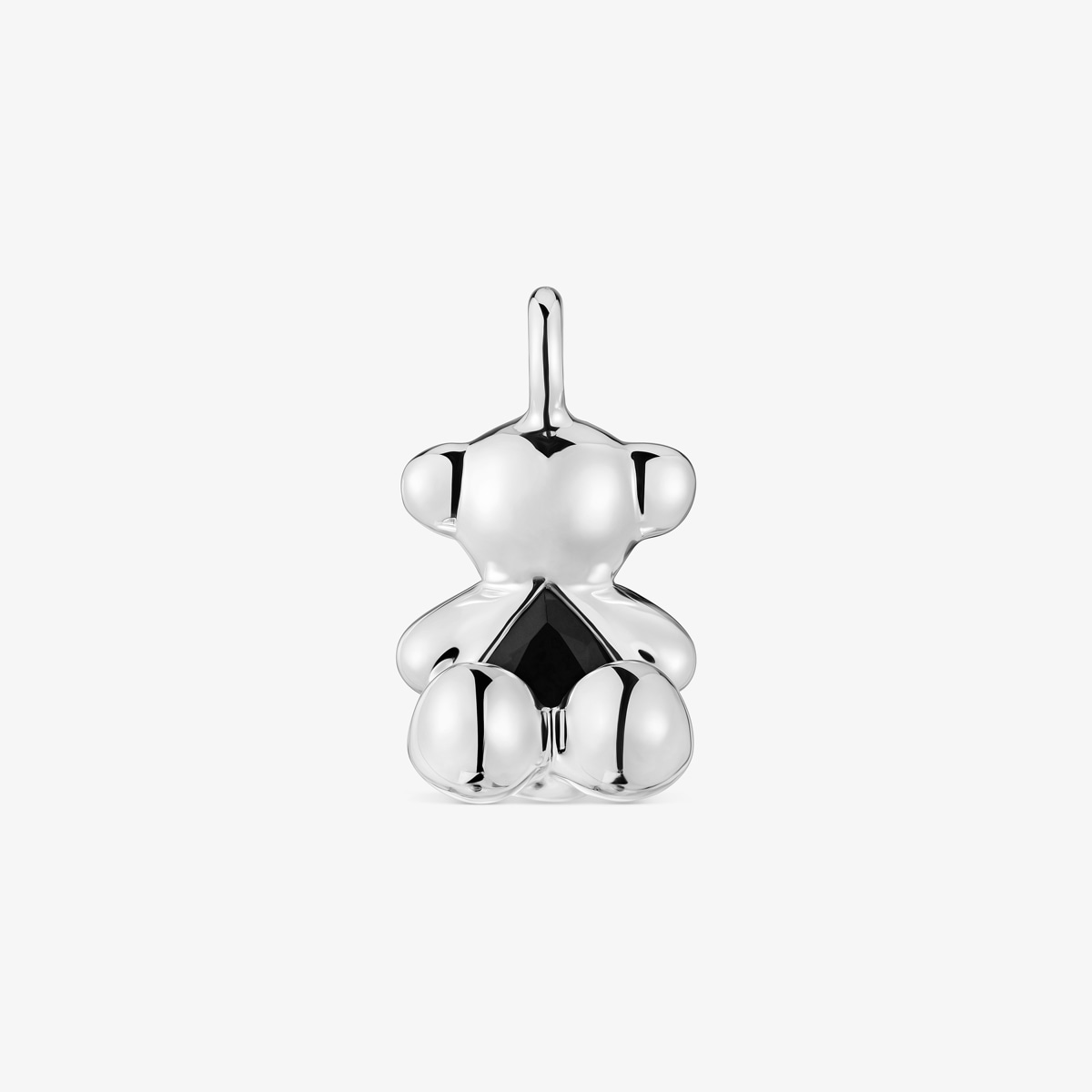 Tous - Colgante Oso Mediano De Plata Y Ónix Bold Bear - Negro