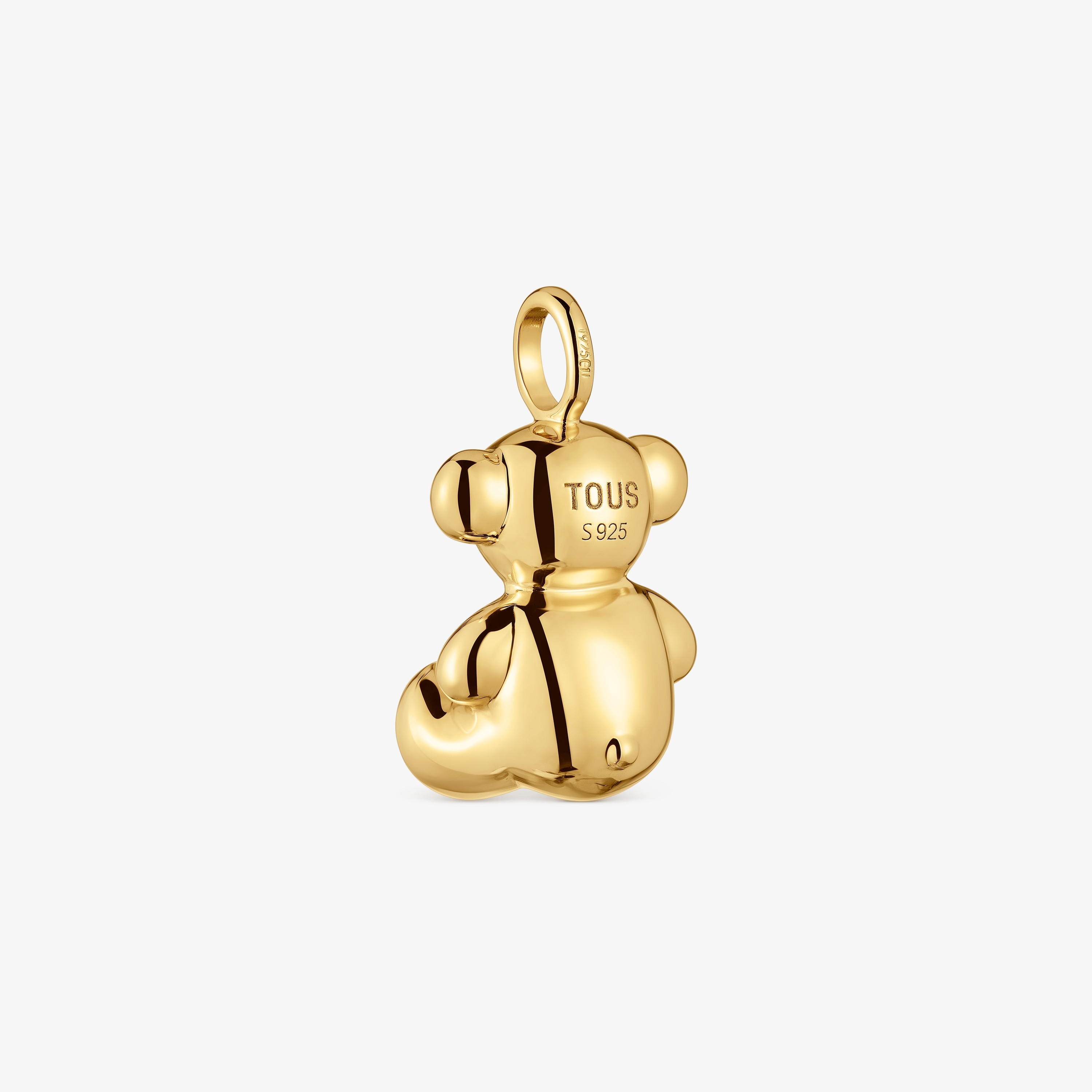 Medium bear Pendant, with 18K gold vermeil and amethyst Bold Bear