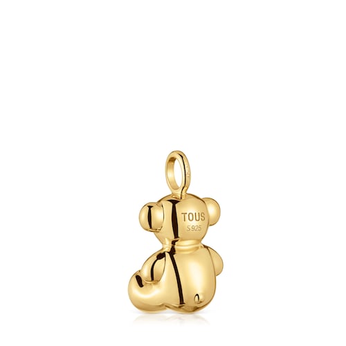 Medium bear Pendant, with 18 kt gold plating over silver and amethyst Bold Bear