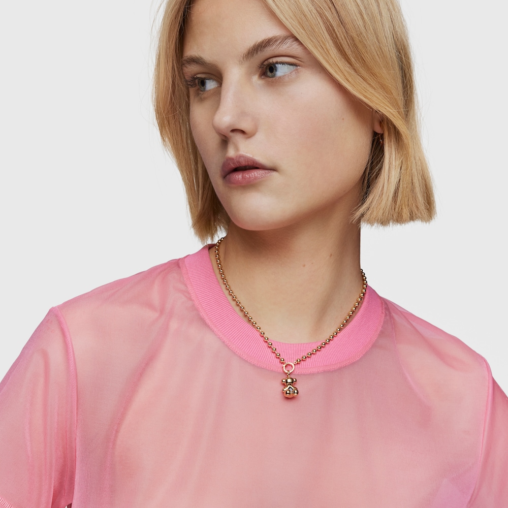 Stredne veľk&yacute; Pr&iacute;vesok medved&iacute;ka s&nbsp;18&nbsp;kt pozl&aacute;ten&iacute;m na striebre a&nbsp;ametystom Bold Bear