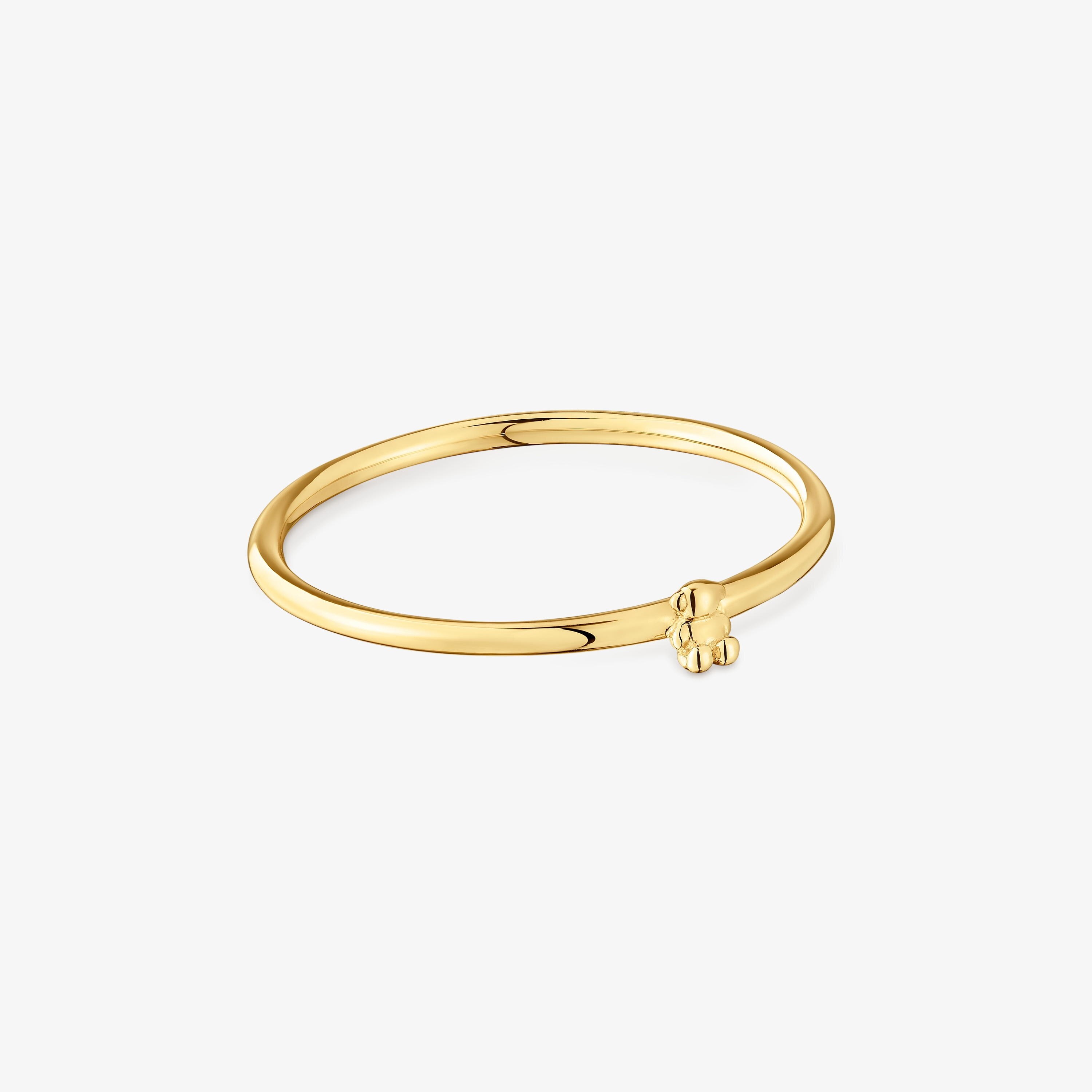 18K solid gold and Bear charm Ring Bold