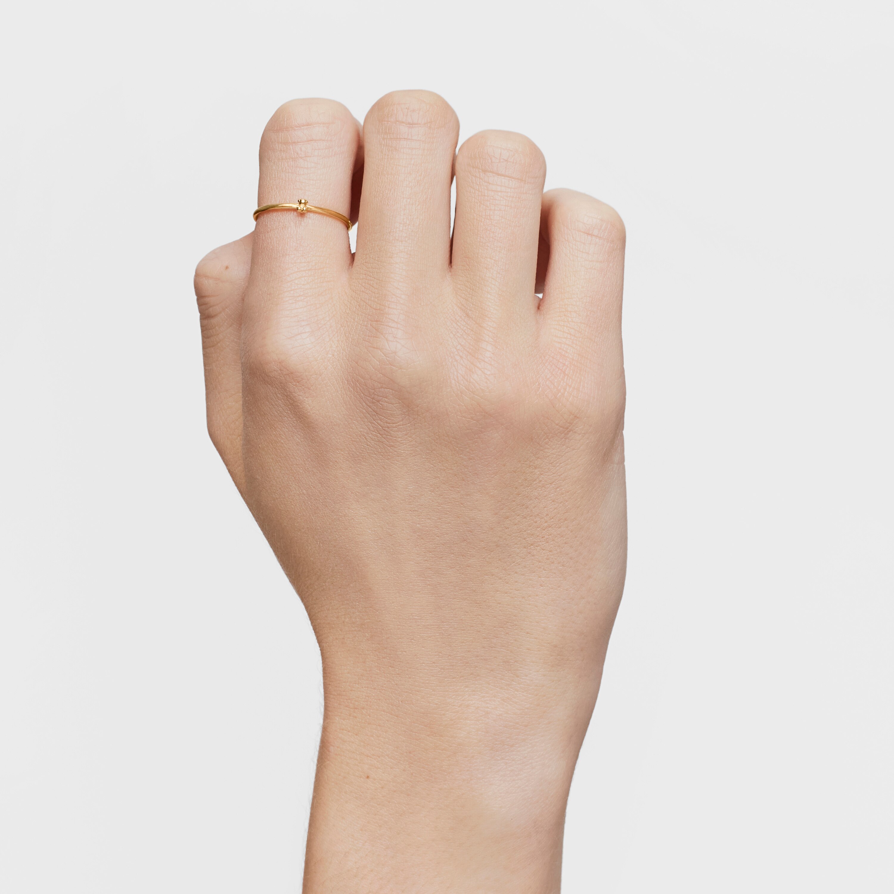 18K solid gold and Bear charm Ring Bold