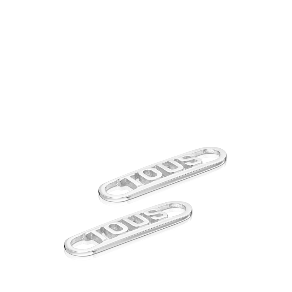 Pack de dos pasadores para zapatillas de plata TOUS Steps