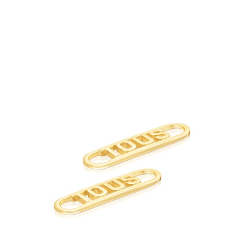 Pack de dos pasadores para zapatillas con baño de oro 18 kt sobre plata TOUS Steps