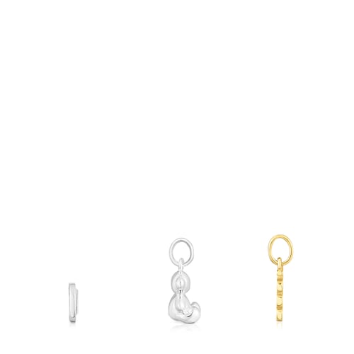 Set of three silver and silver vermeil TOUS Steps Sneaker charms