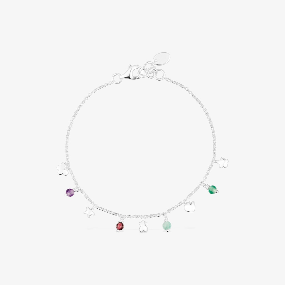 Pulsera de plata y gemas motivos Bold Motif