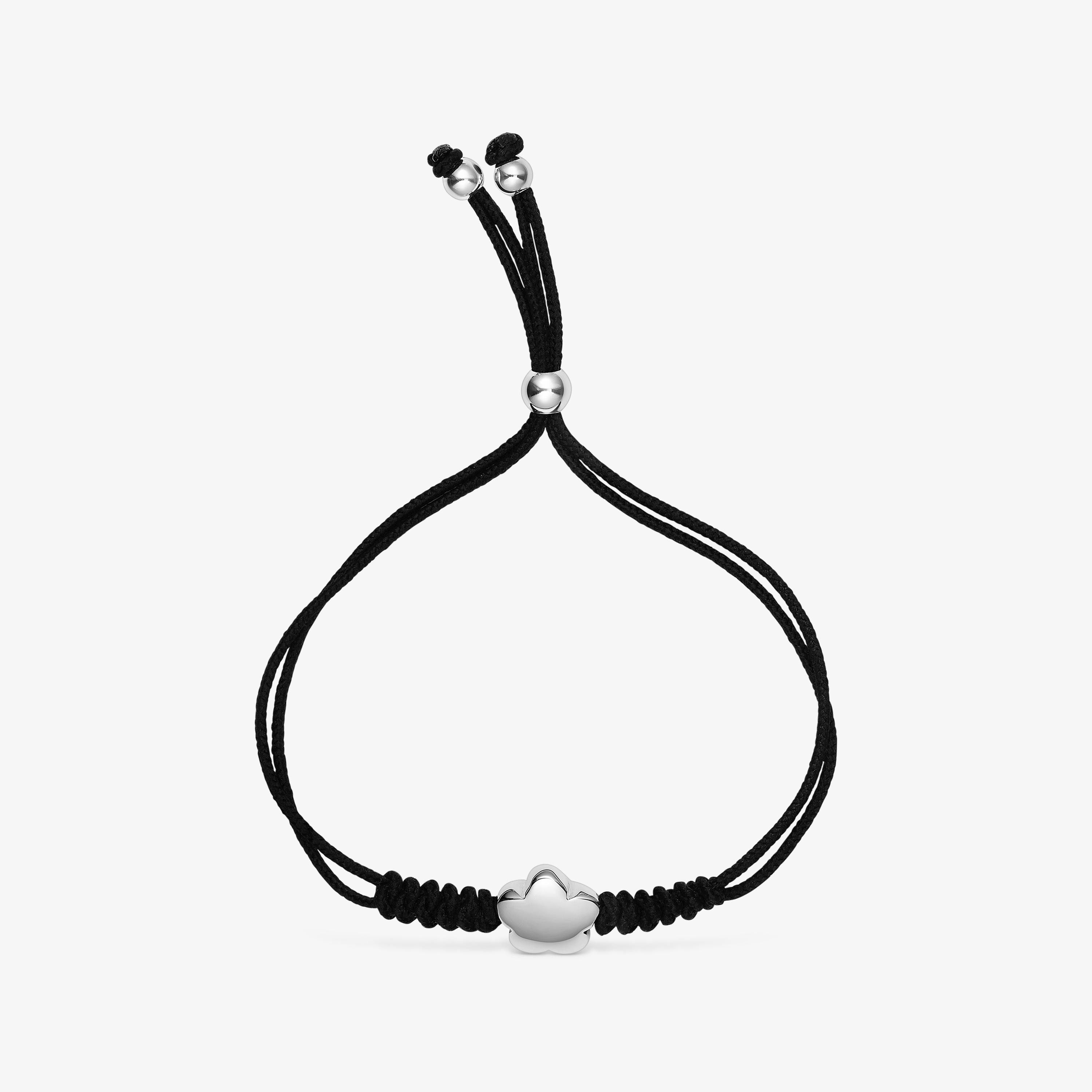 Nylon Bold Motif Bracelet with silver flower motif