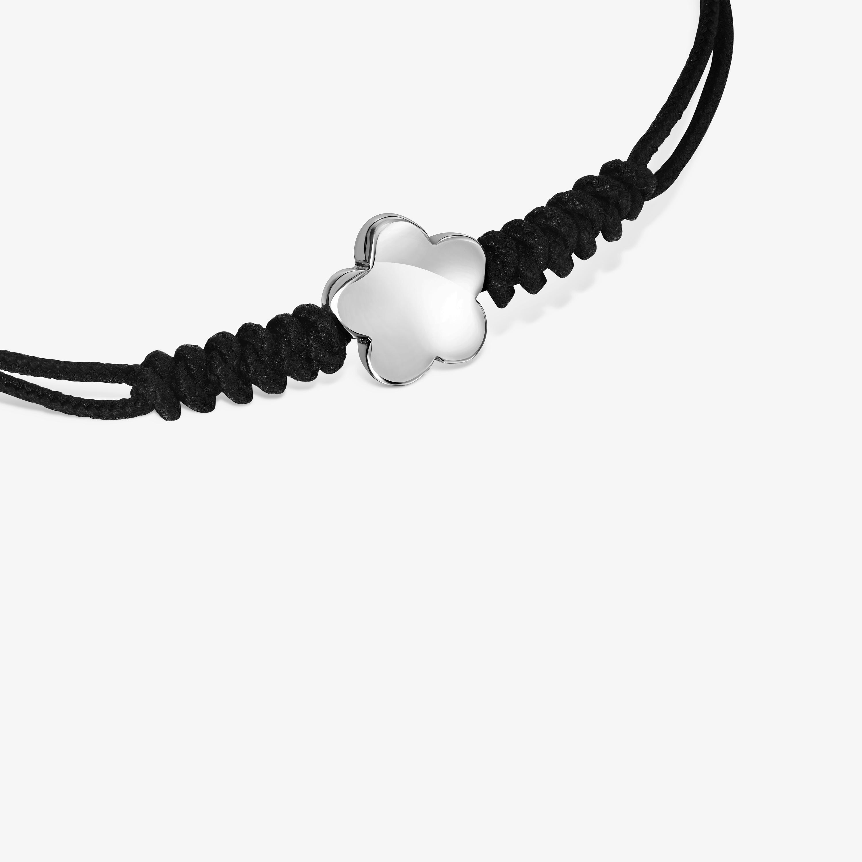 Nylon Bold Motif Bracelet with silver flower motif