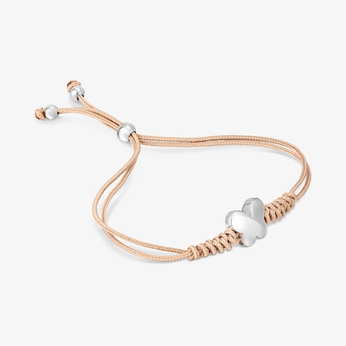 Pulseira em nylon com motivo de borboleta em prata Bold Motif