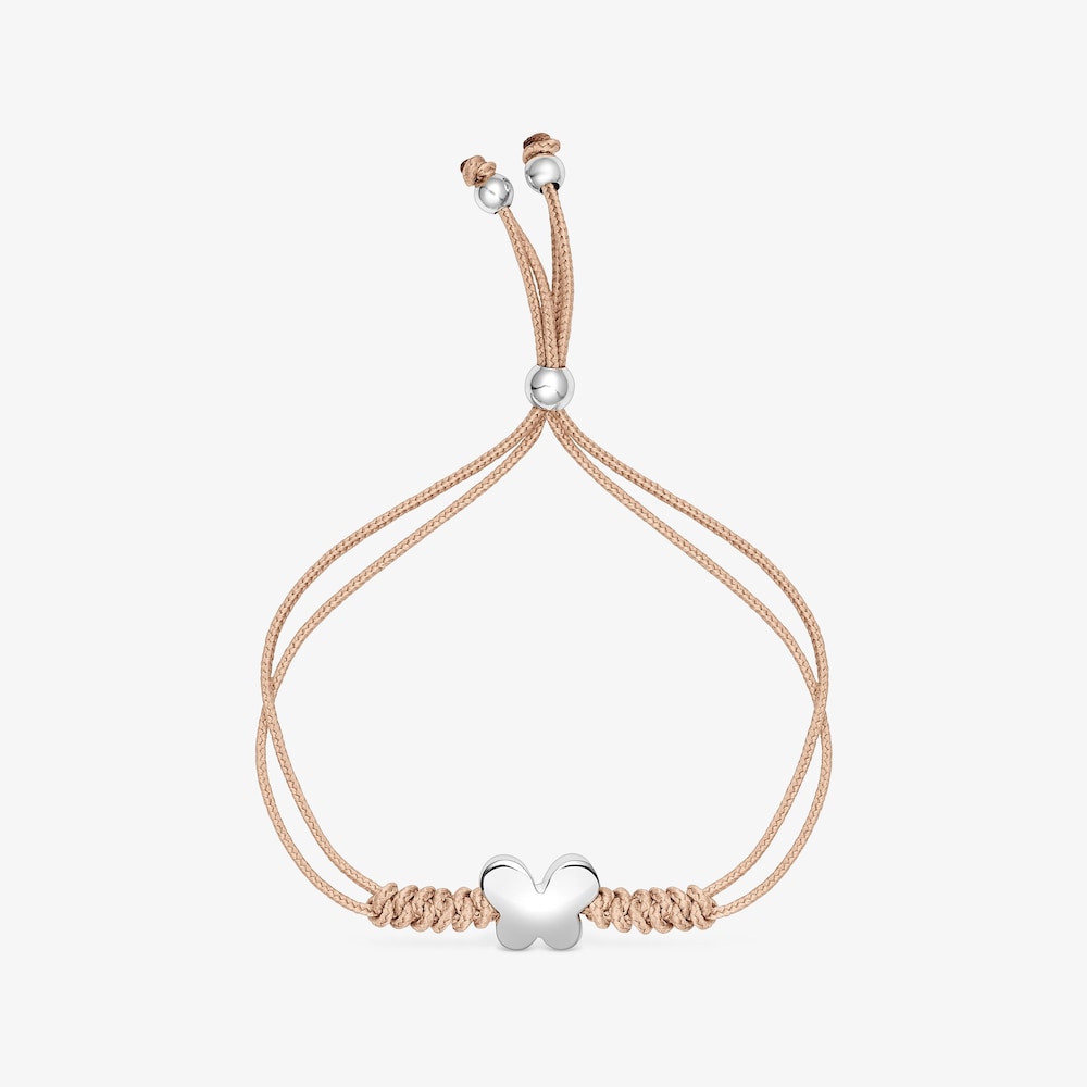 Pulsera de nylon con motivo mariposa de plata Bold Motif