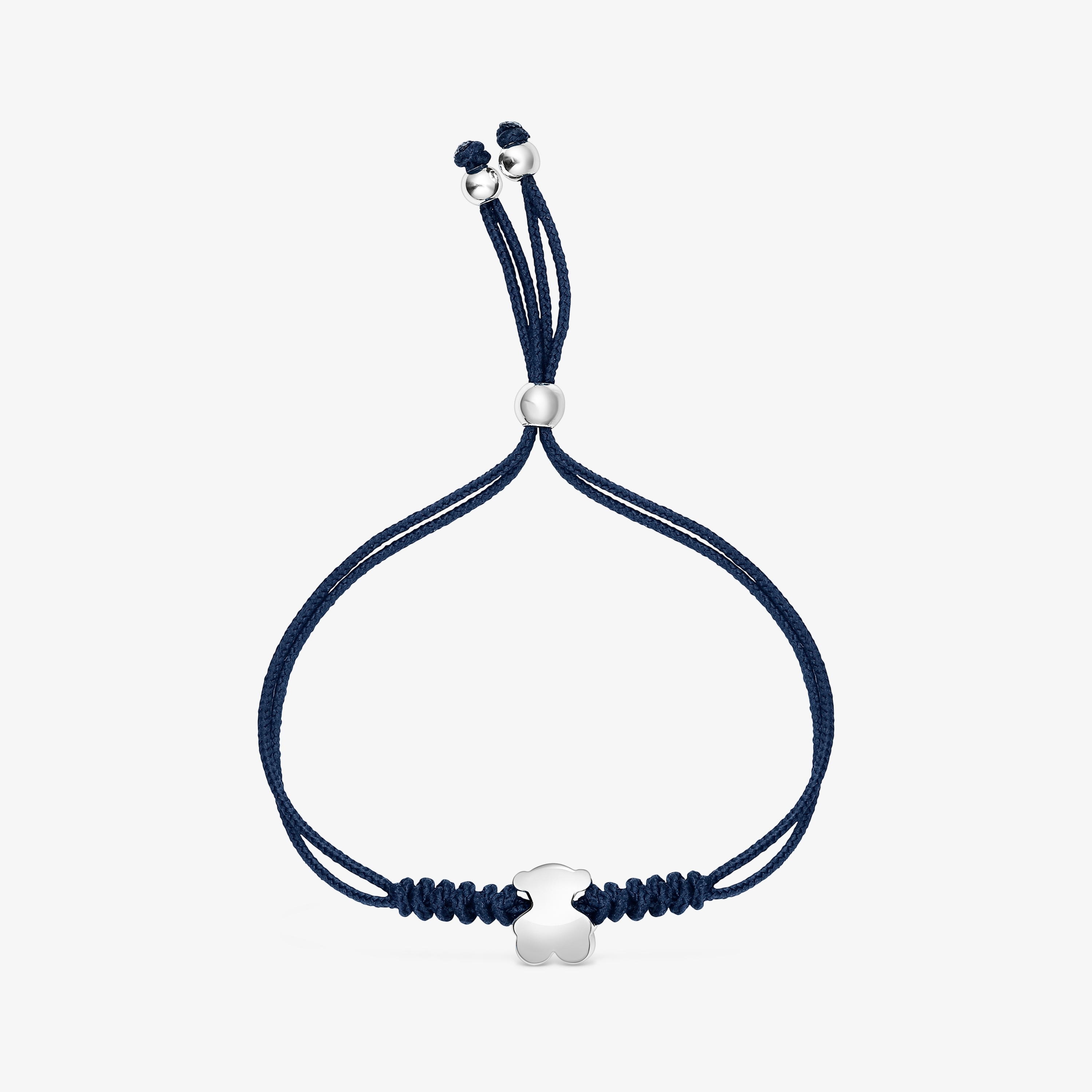 Nylon Bold Motif Bracelet with silver bear motif