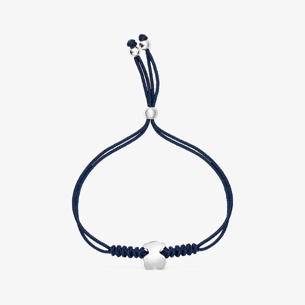Pulsera de nylon con motivo oso de plata Bold Motif