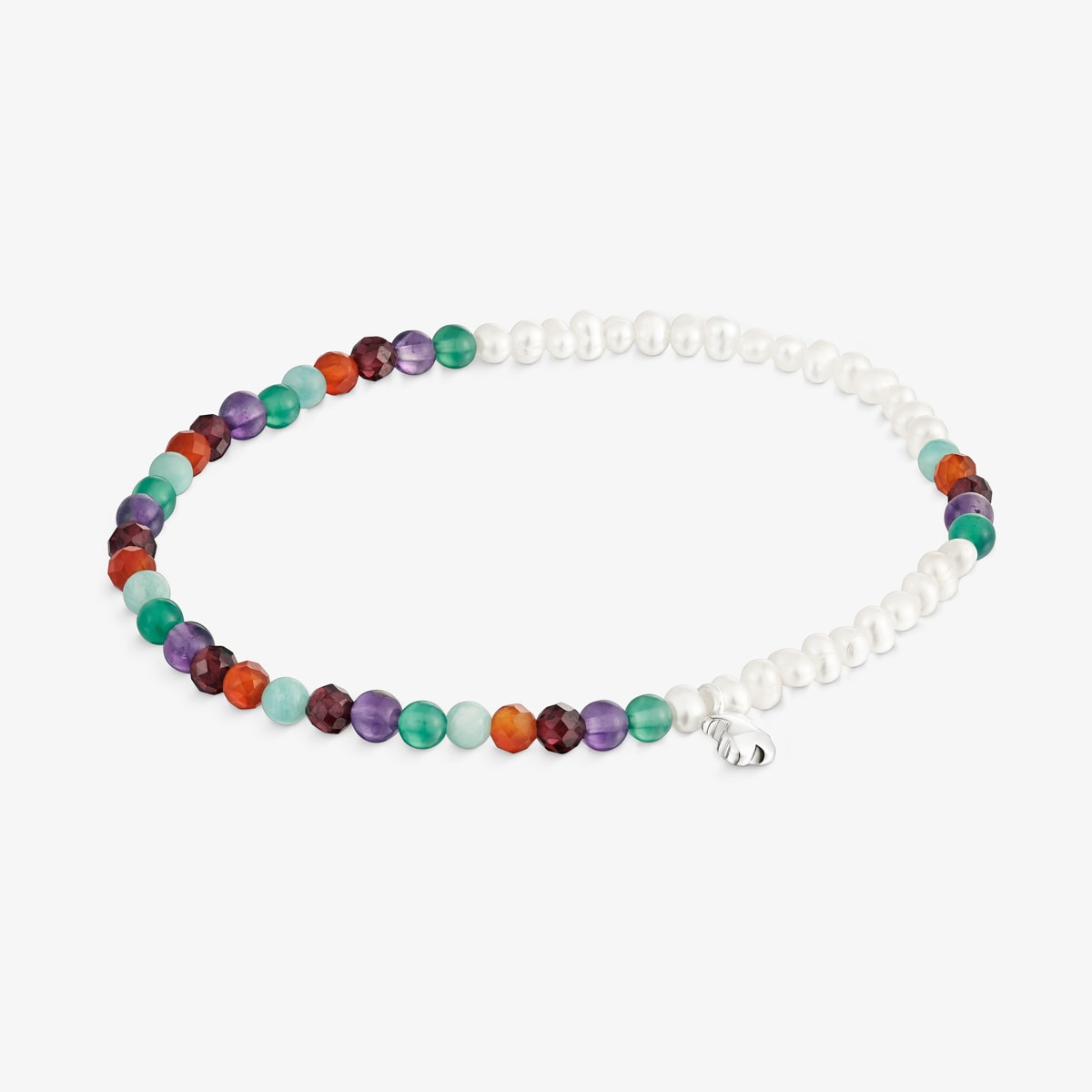 Tous - Pulsera Elástica Con Gemas, Perlas Cultivadas Y Motivo Oso De Plata Bold Motif - Multi