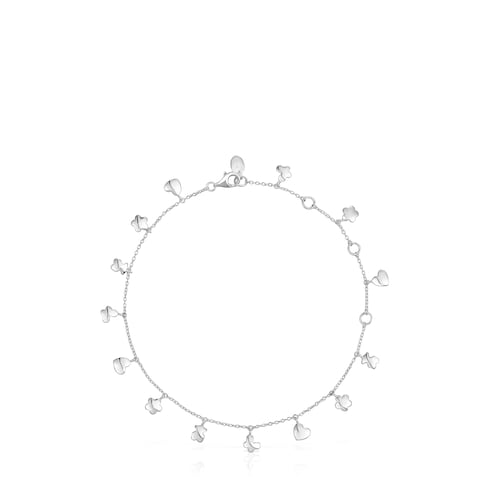 Silver Bold Motif Anklet with motifs