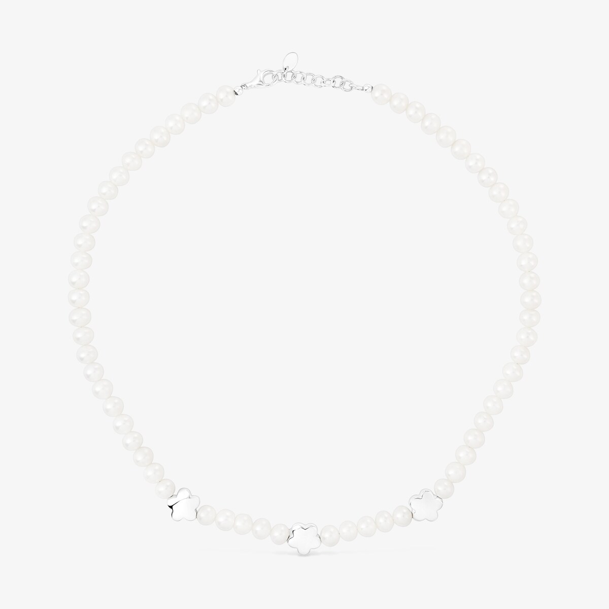 Tous - Collar Con Perlas Cultivadas Y Motivos Flor De Plata Bold Motif - Plateado