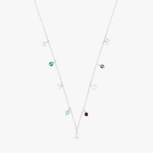 Collar de plata y gemas Bold motivos Motif