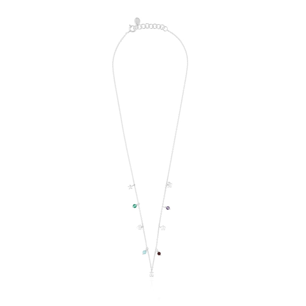 Collar de plata y gemas Bold motivos Motif image number 1