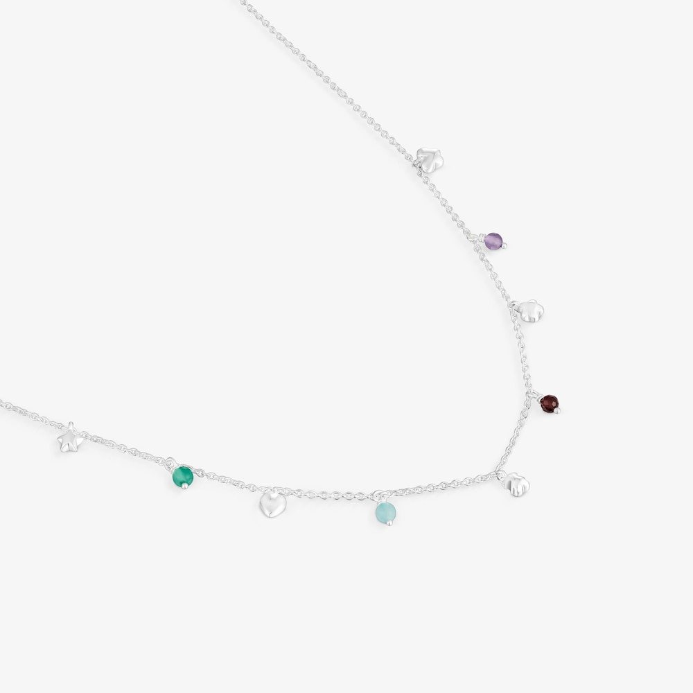 Collar de plata y gemas Bold motivos Motif