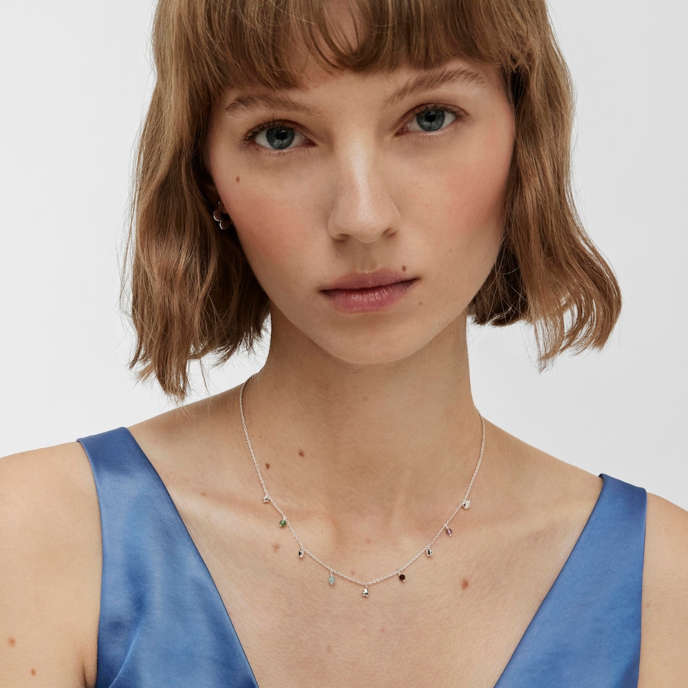 Collar de plata y gemas Bold motivos Motif image number 4