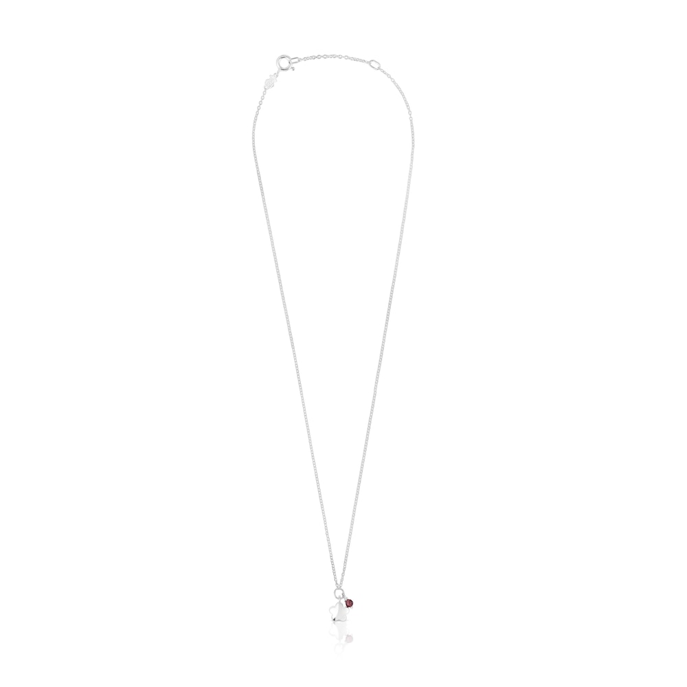 Collar de plata y rodolita flor Bold Motif image number 1