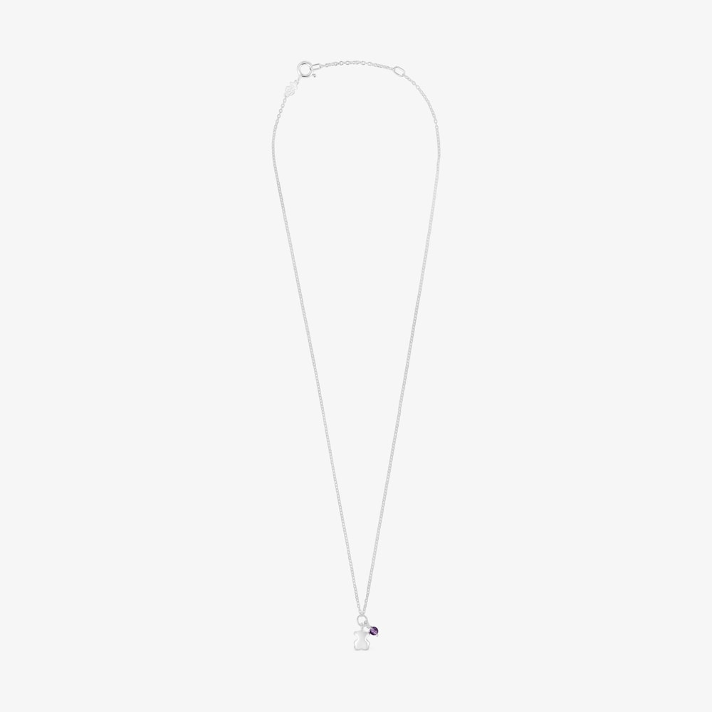 Naszyjnik ze srebra, z misiem z ametystu Bold Motif