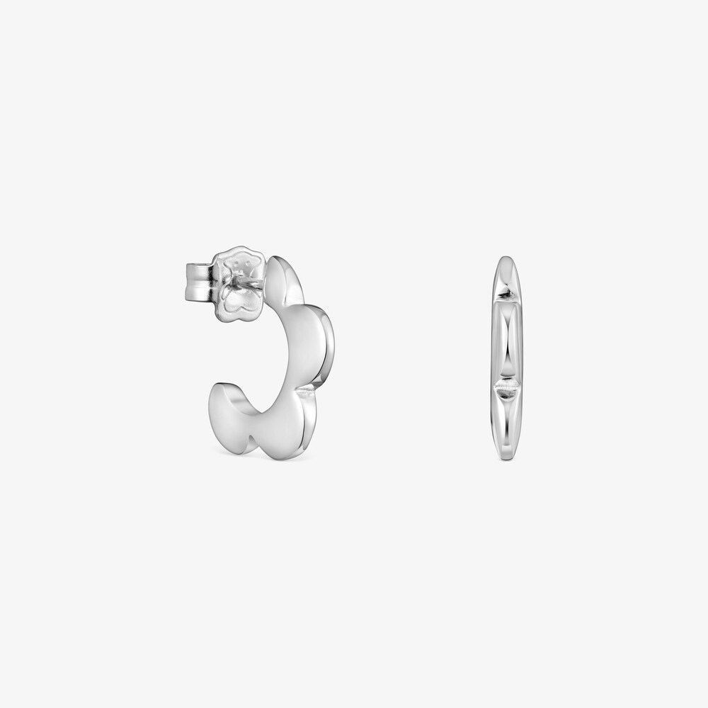 Pendientes aro de plata flor Bold Motif