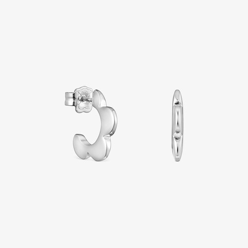 Pendientes aro de plata flor Bold Motif