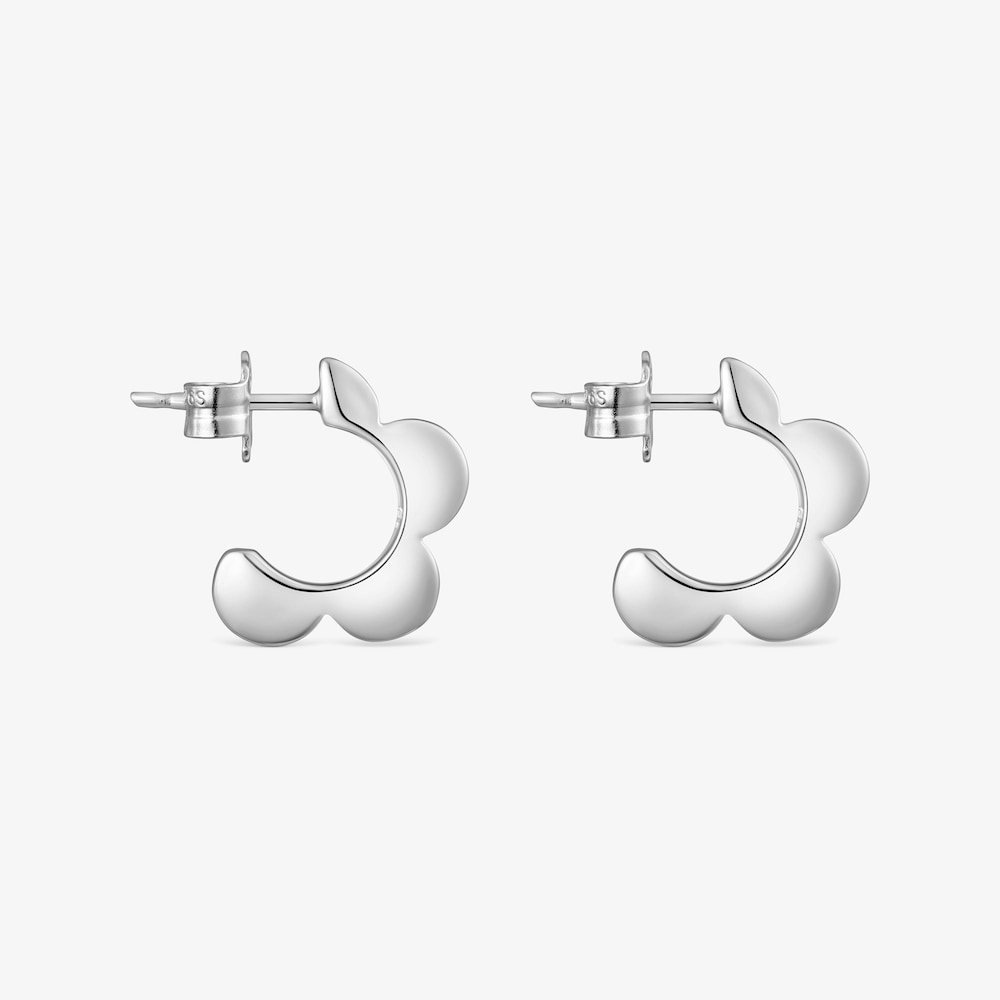 Pendientes aro de plata flor Bold Motif