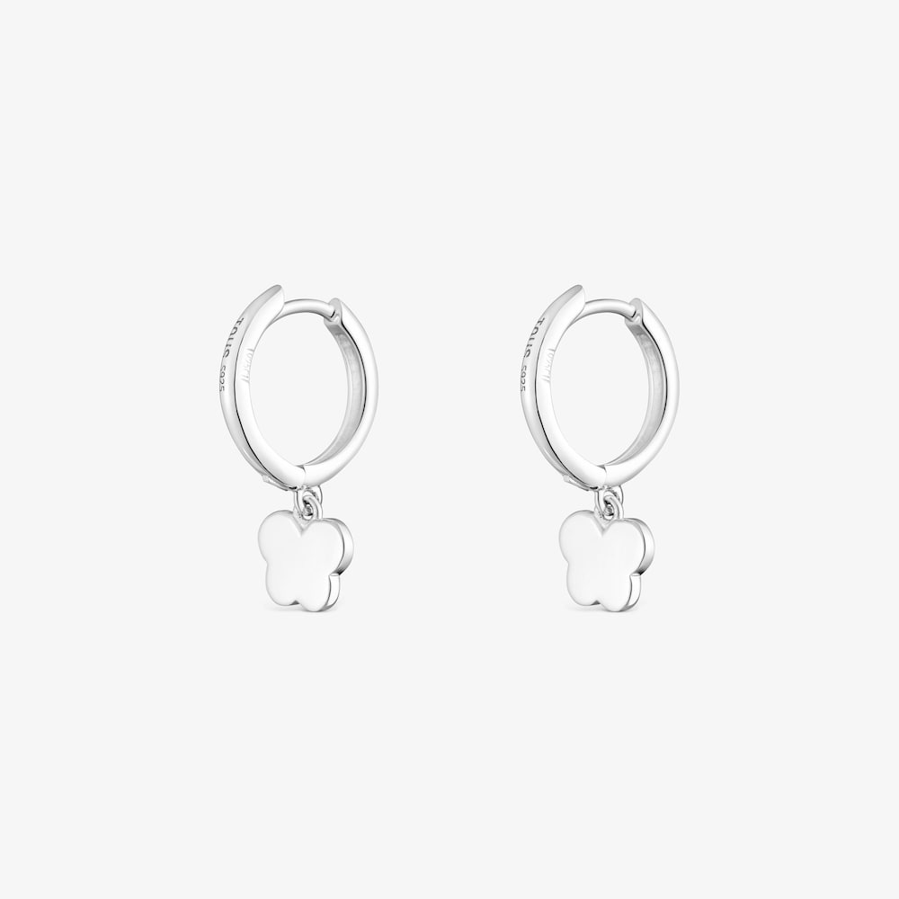 Aretes aro de plata y rodolita mariposa Bold Motif