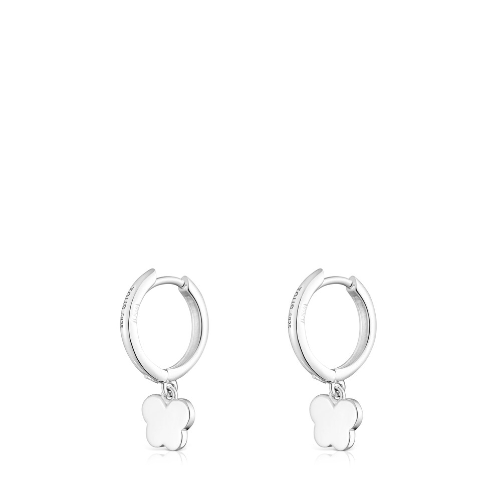 Pendientes aro de plata y rodolita mariposa Bold Motif image number 2