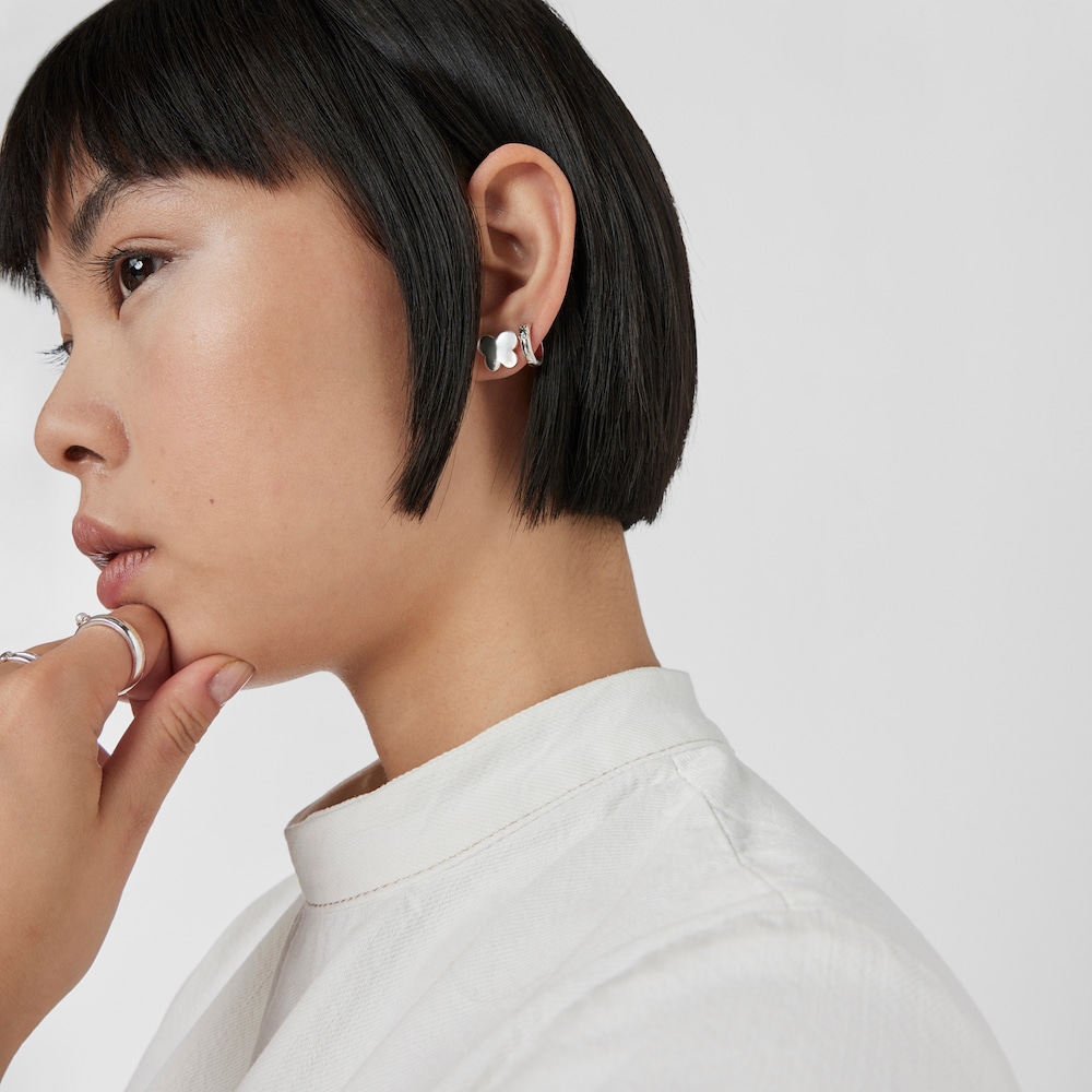 Arracades de plata papallona Bold Motif