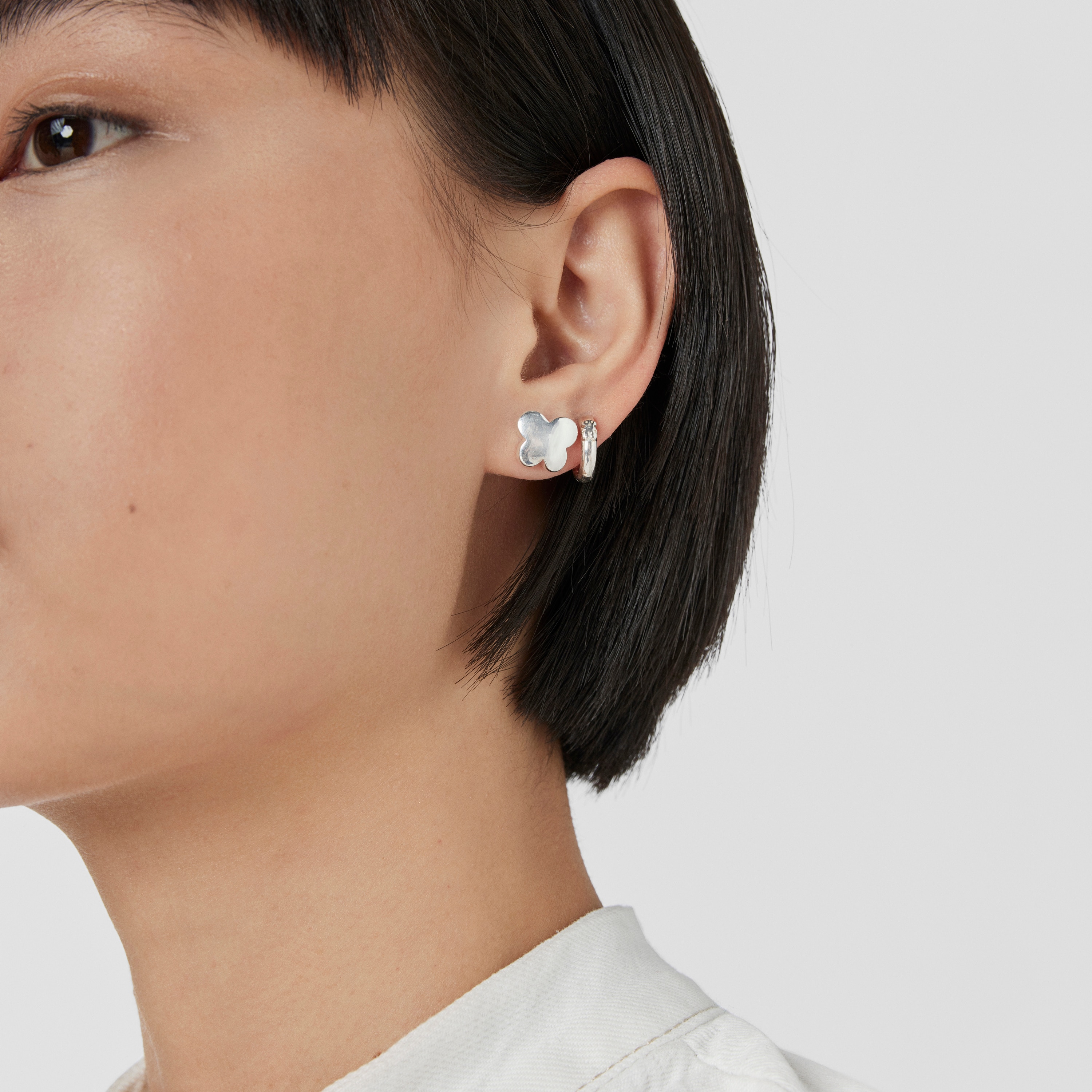 Silver Bold Motif butterfly Earrings