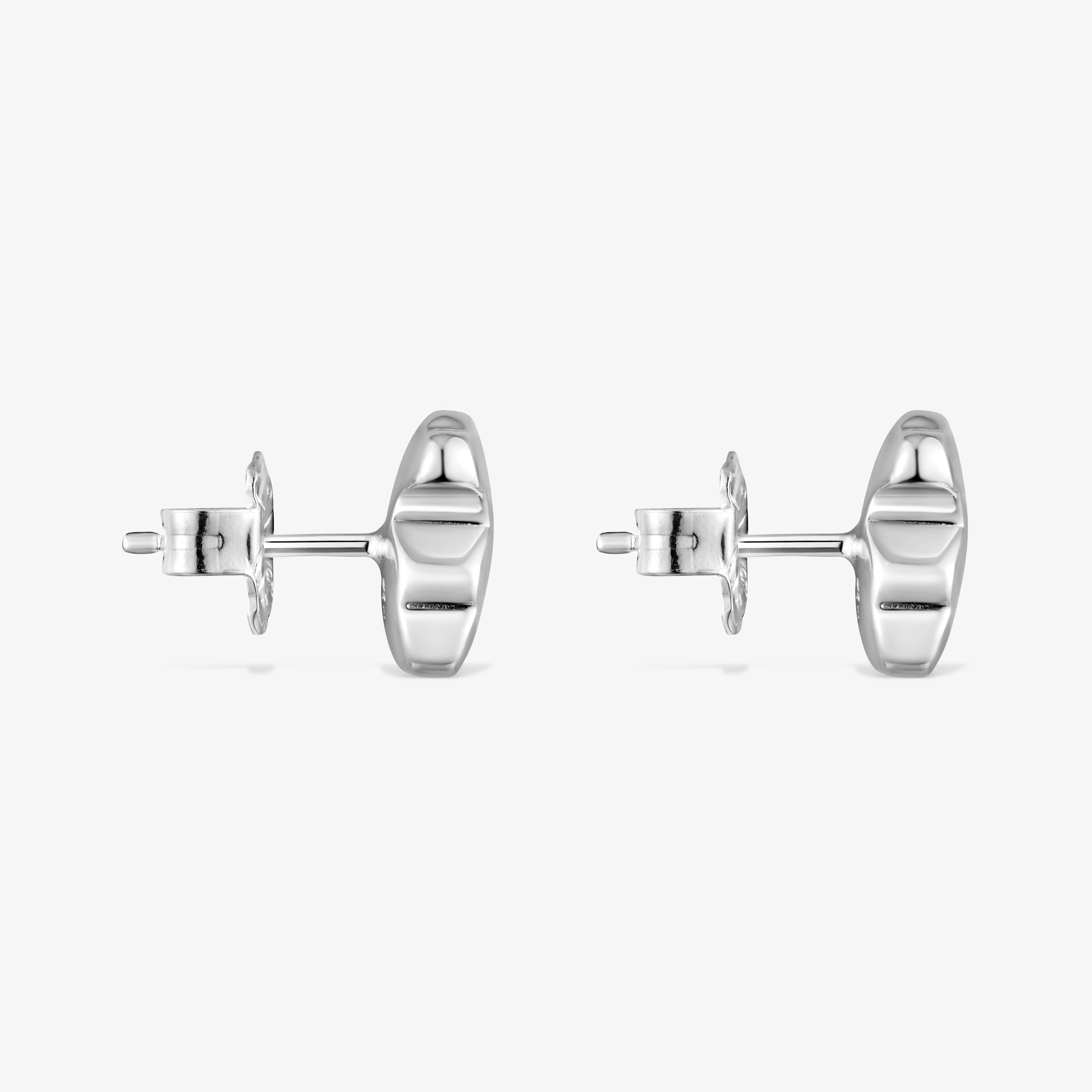 Silver Bold Motif bear Earrings